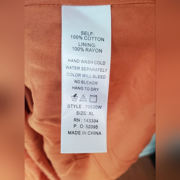NWT Cotton Bleu Maxi Dress- Burnt Orange/ Size XL - Picture 4 of 4